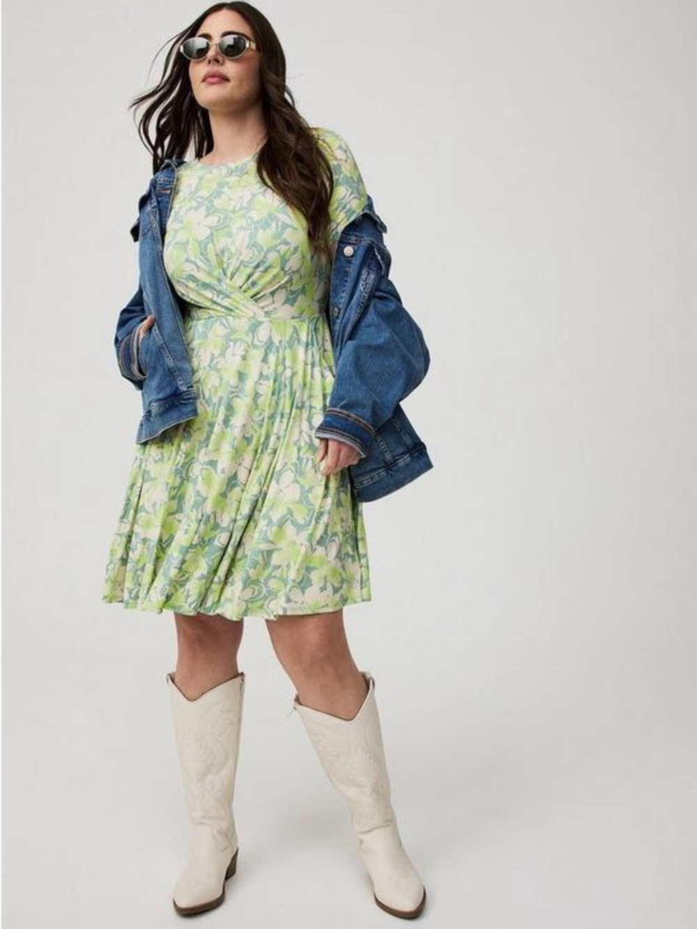torrid Green and Cream Floral Dress